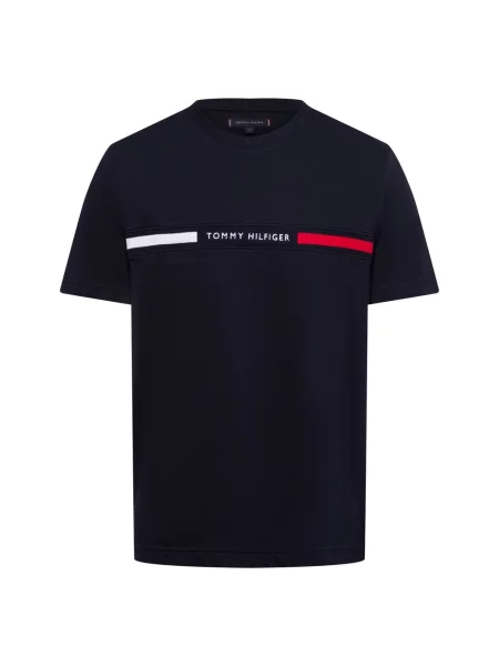Tommy Hilfiger t-shirt granatowy z aplikacją niebieska