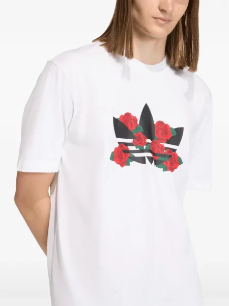 Ριγέ μπλούζα Adidas με κέντημα από διχτυωτό μαύρο