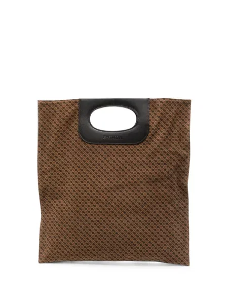 Geantă shopper Gherardini din piele cu imagine maro