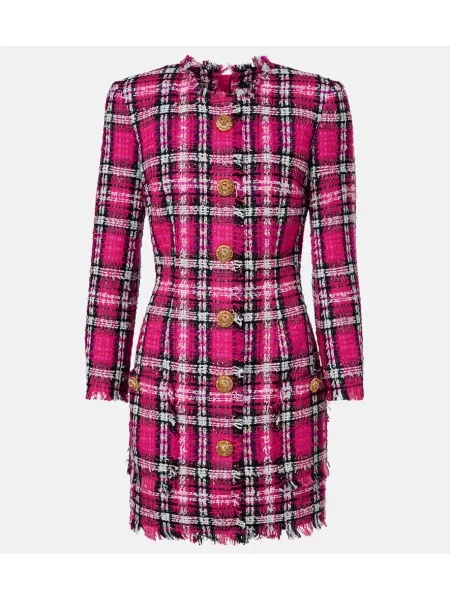 Rochie Balmain de lână în carouri