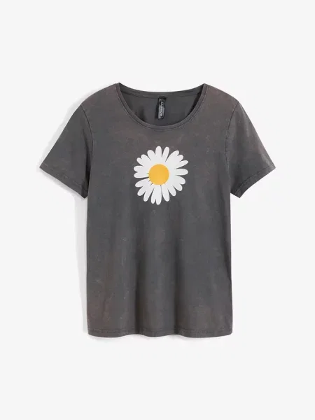 T-shirt z czystej bawełny organicznej szara