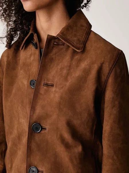 Zadig&Voltaire női velúrbőr kabát LESSA barna