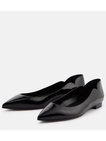 Bőr balerina Christian Louboutin fekete