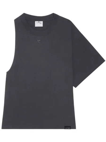 Tricou Courreges din jerseu gri