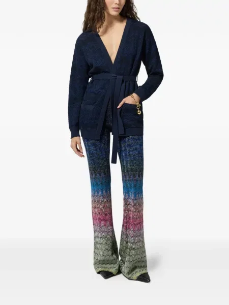 Плетена препасан жилетка Missoni синьо