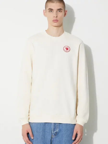 Fjällräven Logo Badge Sweater M Mężczyźni Bluzy i bluzy z kapturem Fjällräven Krem Size: XL beżowa