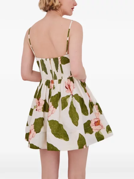 Rochie mini Cara Cara cu model floral cu imagine alb
