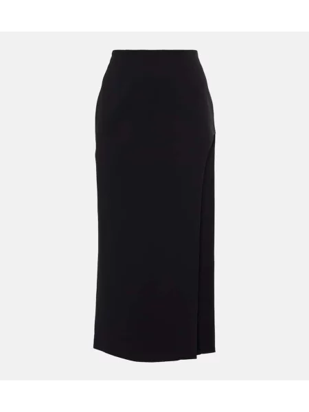 Fustă midi Giuseppe Di Morabito din satin până la genunchi negru