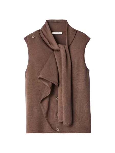 Cardigan Lemaire de lână asimetric maro