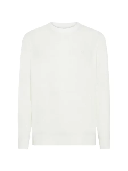 Pulover Sun68 cu decolteu rotund alb