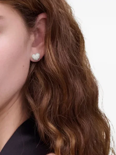 Cercei Marc Jacobs cu motiv cu inimi argintiu