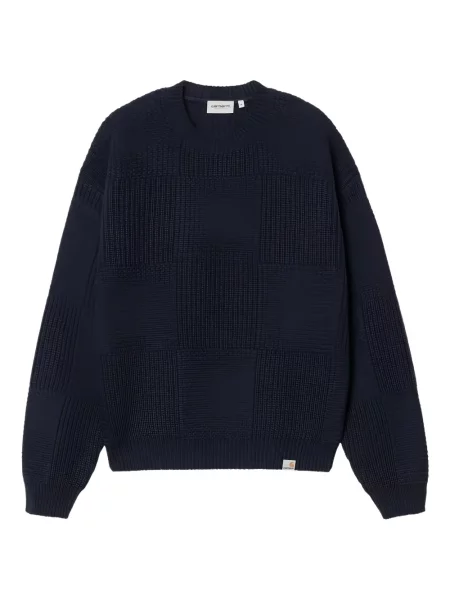 Pulover Carhartt Wip cu decolteu rotund albastru