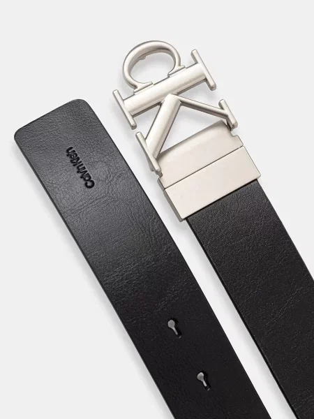 Bőr megfordítható öv Calvin Klein fekete