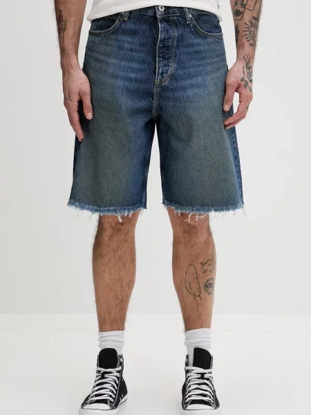 HUGO szorty jeansowe MASON/S niebieskie