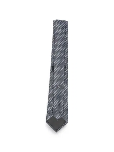 Cravată Giorgio Armani cu imprimeu geometric albastru