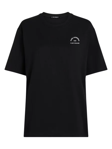 Karl Lagerfeld Tricou Rue St-Guillaume negru alb