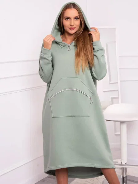 Bluza z kapturem Kesi z kapturem garniturowa szara