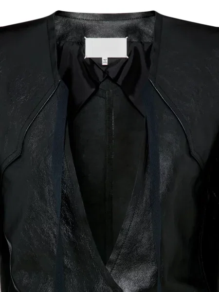 Кожено яке Maison Margiela връзки черно