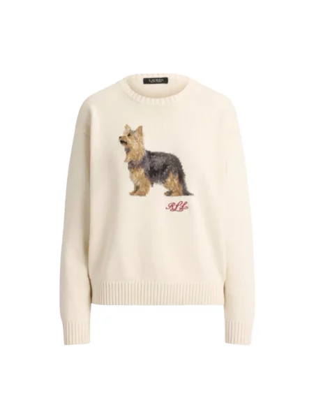 Dzianinowy sweter Ralph Lauren beżowy