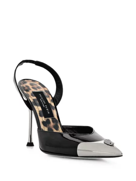 Pantofi cu toc Philipp Plein slingback negru