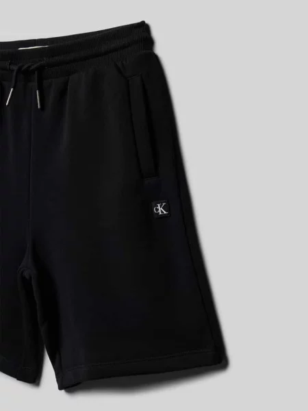 Szorty dresowe o kroju regular fit z mieszanka bawełny Calvin Klein Jeans czarne