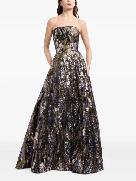 Rochie maxi Elie Saab cu paiete negru