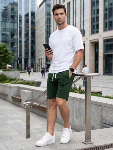 Pantaloni scurți Dstreet alb