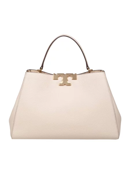 Listonoszka Tory Burch skórzana beżowa