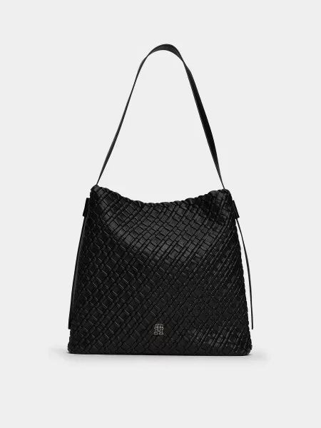 Tommy Hilfiger TH BRAIDED MAXI HOBO Сумка Поліуретан чорний
