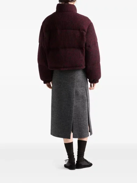 Kurtka Prada prążkowana czerwona