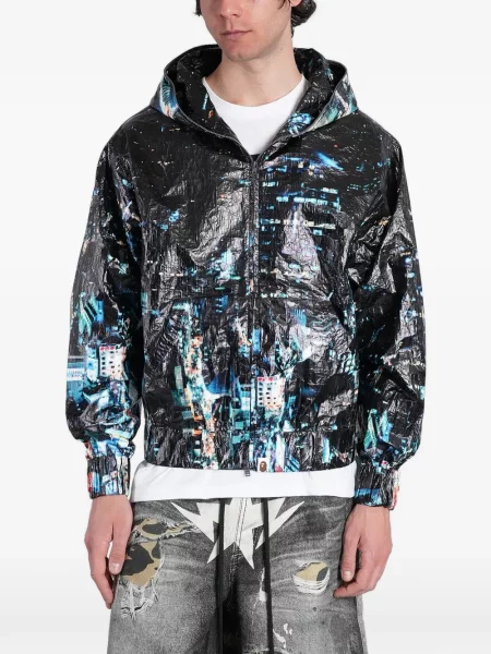 Geacă A Bathing Ape® cu glugă cu imagine negru
