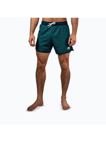 Тренувальні шорти Venum Echo Board deep ocean blue/emerald green сині