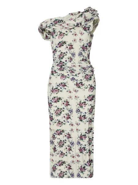 Rochie midi Tory Burch de catifea cu model floral cu imagine