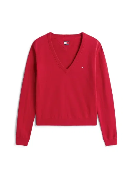 Tommy Jeans Pulover Essential Roz roșu