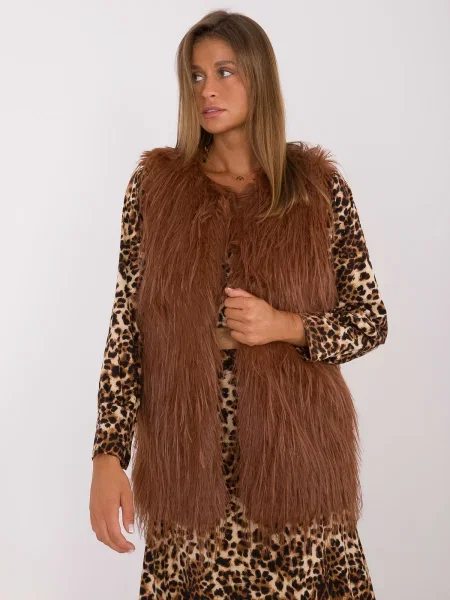 Vestă Fashionhunters maro
