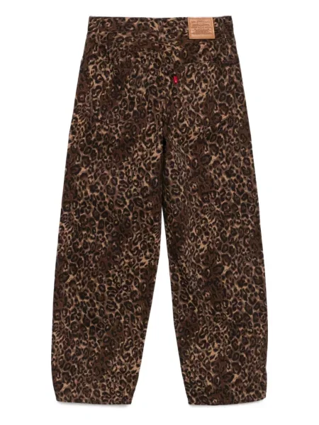 Jeansy Levi's z nadrukiem w panterkę skórzane czarne