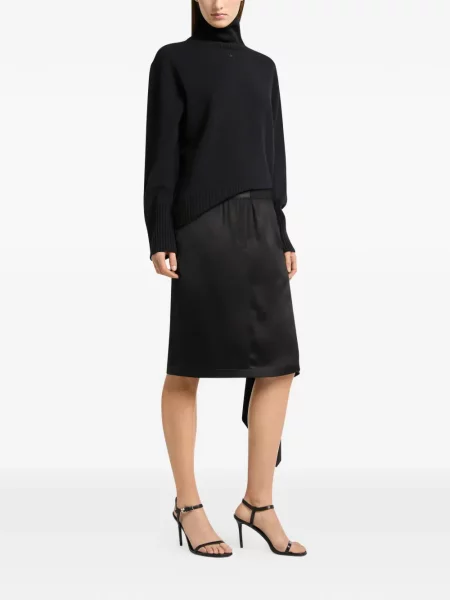 Fustă Courreges din satin drapată negru