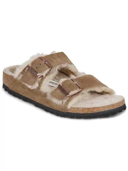 Pantofi Birkenstock din piele de oaie maro