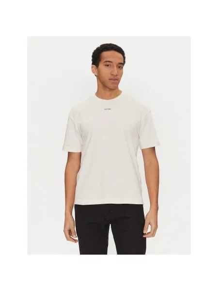 Calvin Klein Póló Nano Logo Regular Fit fehér