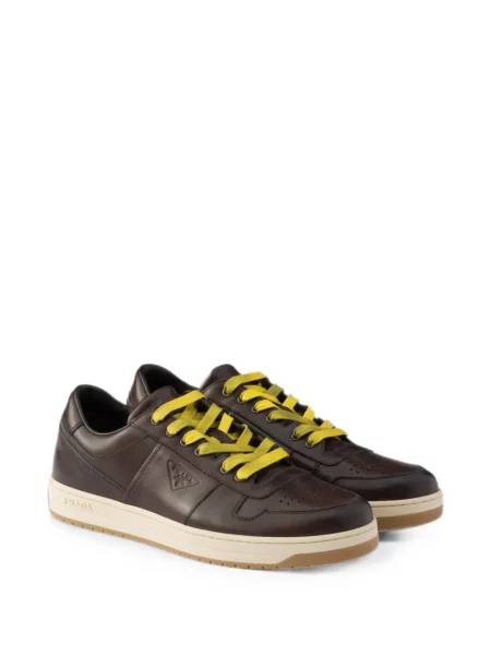 Δερμάτινα sneakers Prada καφέ