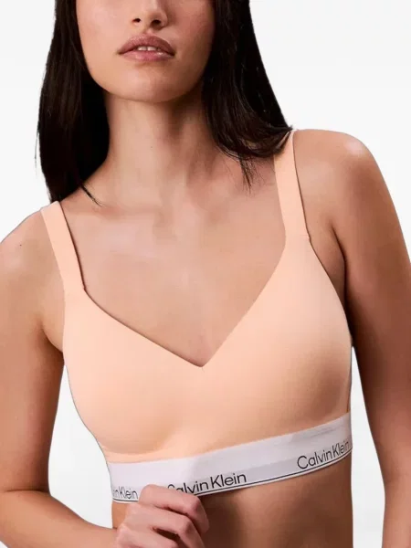 Sutien bralette Calvin Klein Underwear cu autograf portocaliu