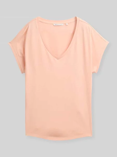 T-shirt o kroju relaxed fit Tom Tailor Denim pomarańczowa