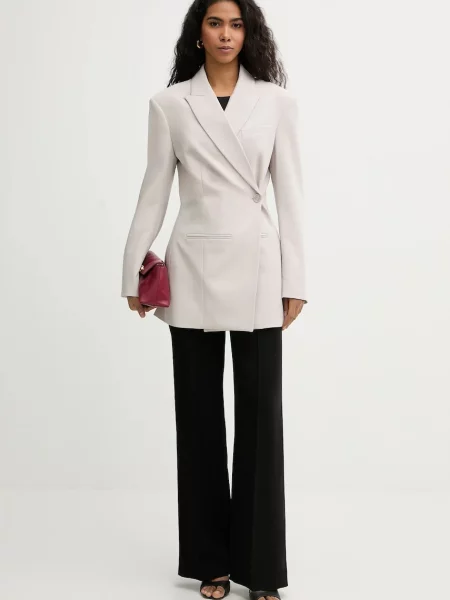 Піджак Patrizia Pepe двобортний однотонний бежевий