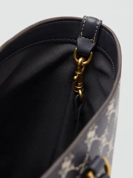 Torba shopper z nadrukiem logo Kobieta uniwersalny MANGO granatowy