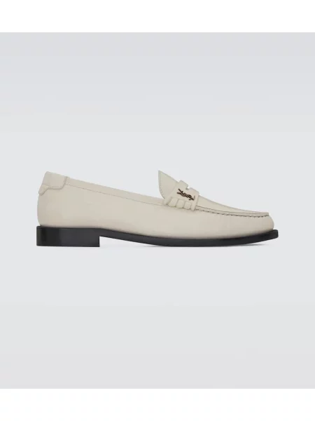 Usnjene loaferke Saint Laurent bela