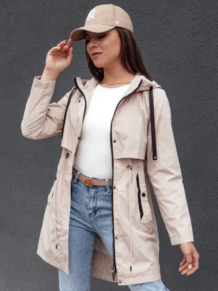 Kurtka przejściowa parka GLAMJACKET jasnobeżowa Dstreet