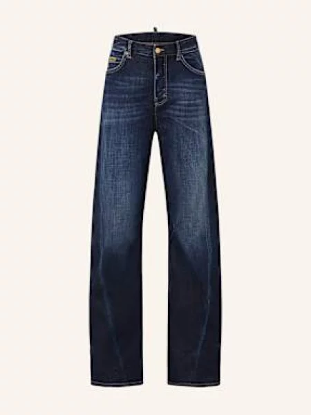 Jeansy Bojówki Twisted Jean blau niebieskie