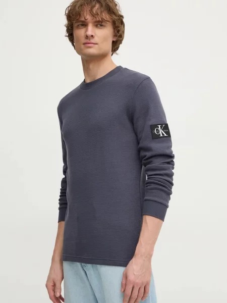 Sweter Calvin Klein Jeans z długim rękawem niebieski