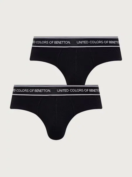 United Colors of Benetton slipy pánske s elastanom čierna
