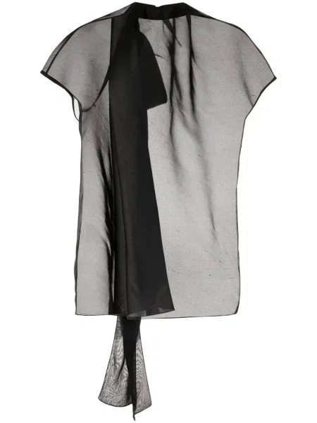 Bluză Khaite de mătase transparente negru